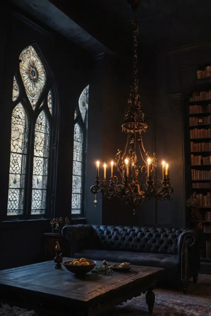 Gothic home decor, Gothic furniture, Gothic interior design, Dark home accents, Elegant Gothic decor