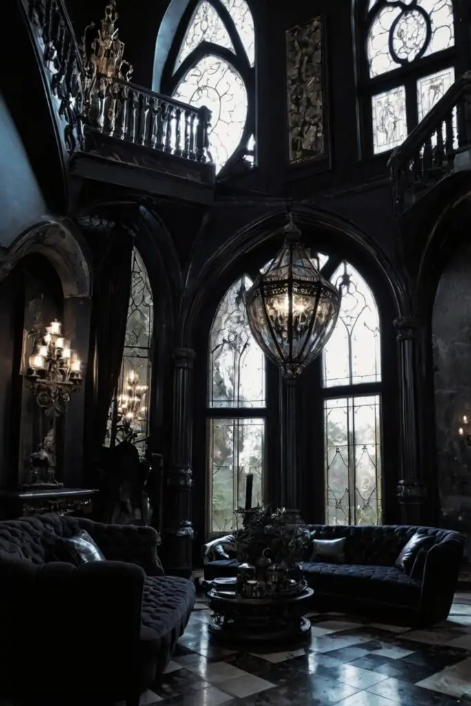 Gothic home decor, Gothic furniture, Dark home accessories, Bold interior design, Dramatic home accents