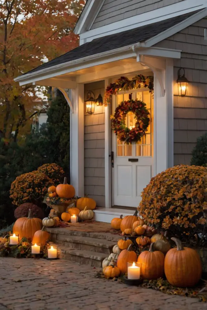 Outdoor Thanksgiving decor ideas, Thanksgiving yard decorations, Thanksgiving outdoor lighting, Outdoor Thanksgiving centerpieces, Thanksgiving outdoor wreaths