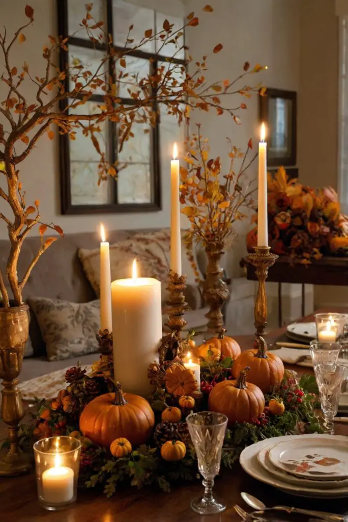 Thanksgiving room decor, Cozy Thanksgiving decorations, Thanksgiving home decor, Festive Thanksgiving accents, Elegant Thanksgiving decorations