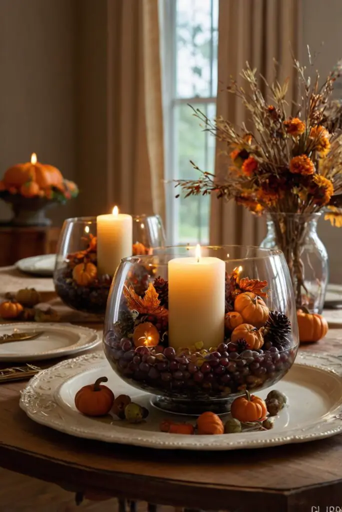 Thanksgiving table decorations, Thanksgiving centerpieces, Harvest decorations, Autumn home decor, Seasonal tablescapes