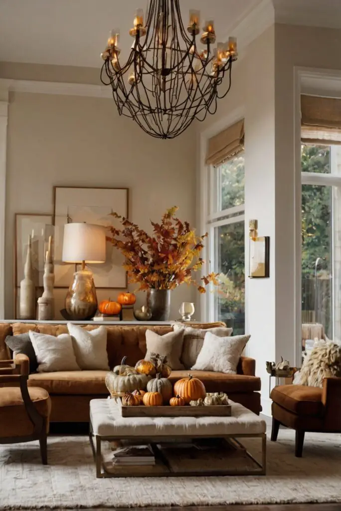 Fall decor, Living room decor, Home makeover, Interior design, Seasonal decorating