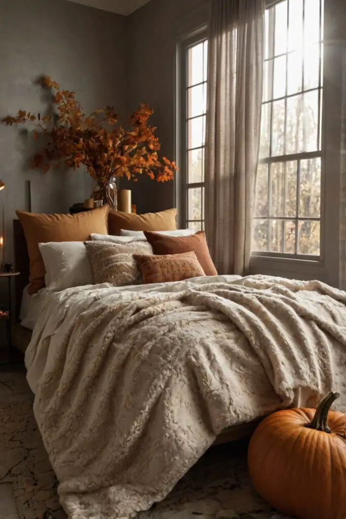 Stylish Fall Decor Ideas, Fall Home Renovation, Cozy Autumn Interior Design, Chic Fall Room Makeover, Elegant Harvest Home Decor