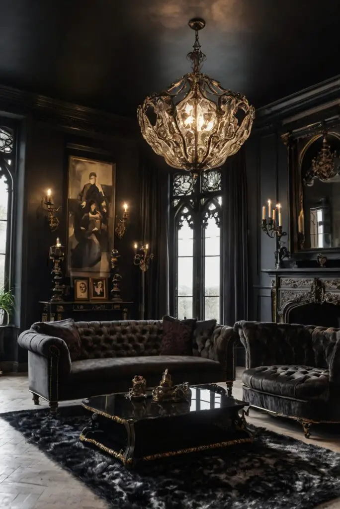 Gothic furniture, Gothic home decor, Gothic interior design, Dark living room ideas, Gothic home accessories