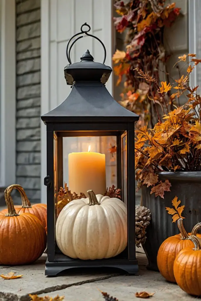 Fall porch decor, front porch decorations, autumn home decor, seasonal porch ideas, cozy outdoor space