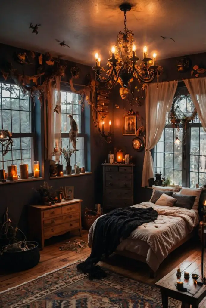 witchy room decor, mystical room accessories, enchanting home decor, magical room furnishings, spiritual room decorations