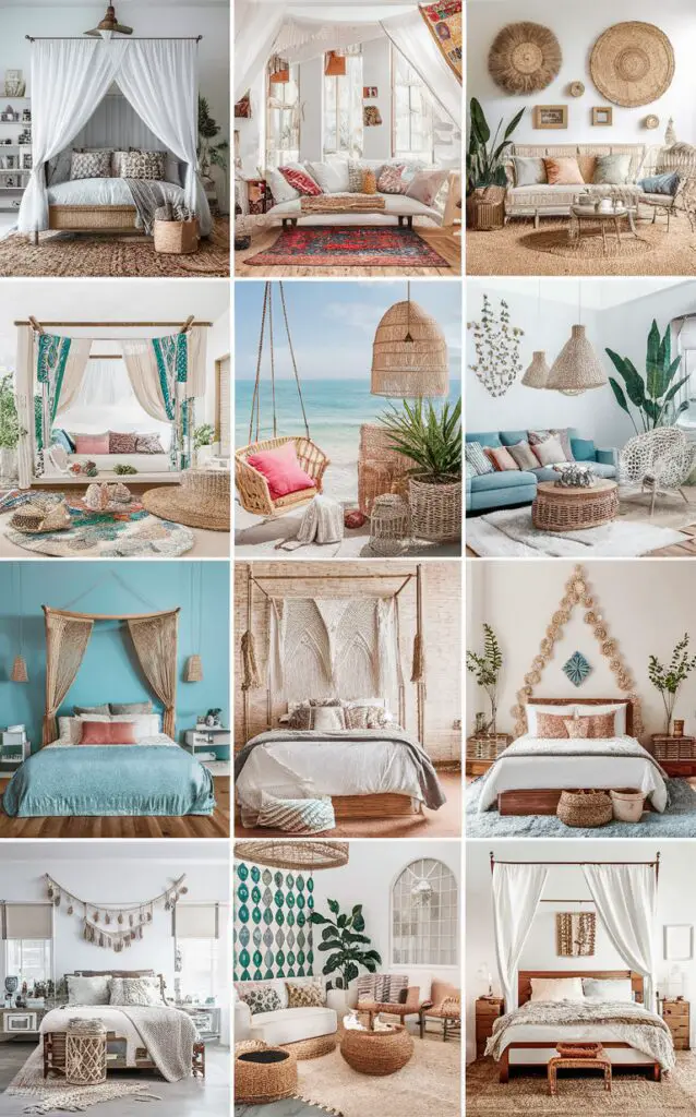 Coastal decor, Boho bedroom, Budget-friendly, Stylish bedroom, Interior design