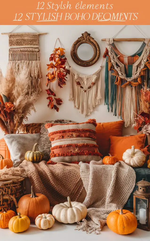 Boho home decor ideas, Bohemian interior design, Fall boho decor, Trendy home styling, Boho chic living room