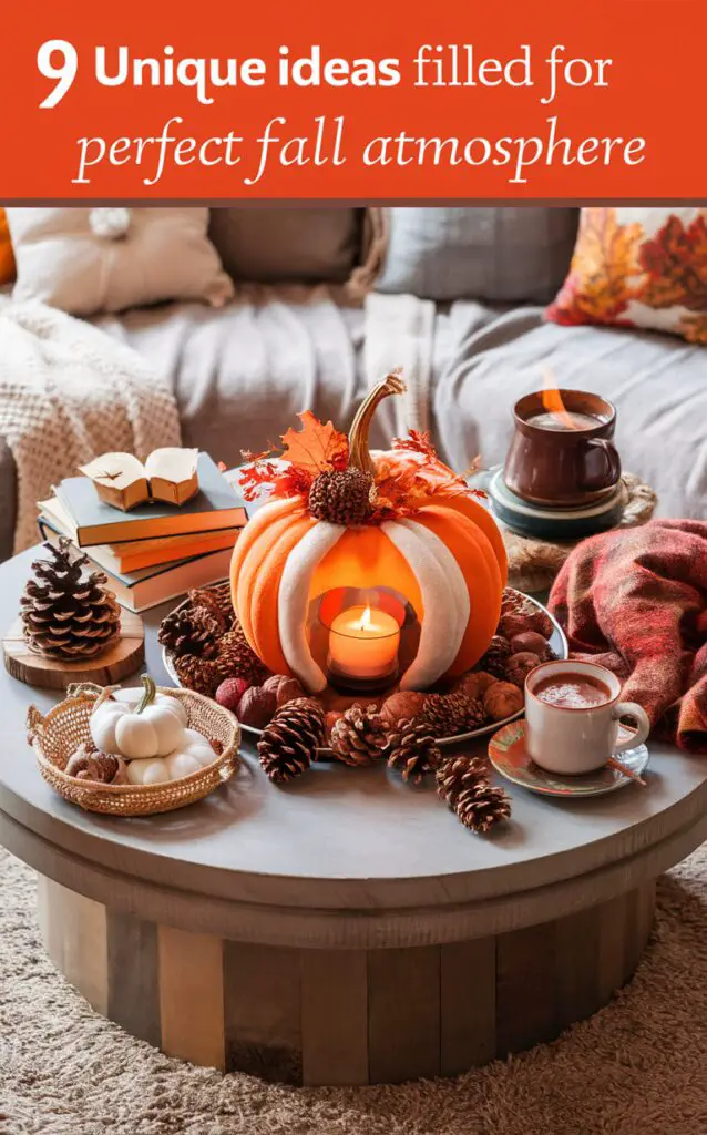 fall decor ideas, elegant coffee table, autumn living room, seasonal centerpiece, stylish home accessories