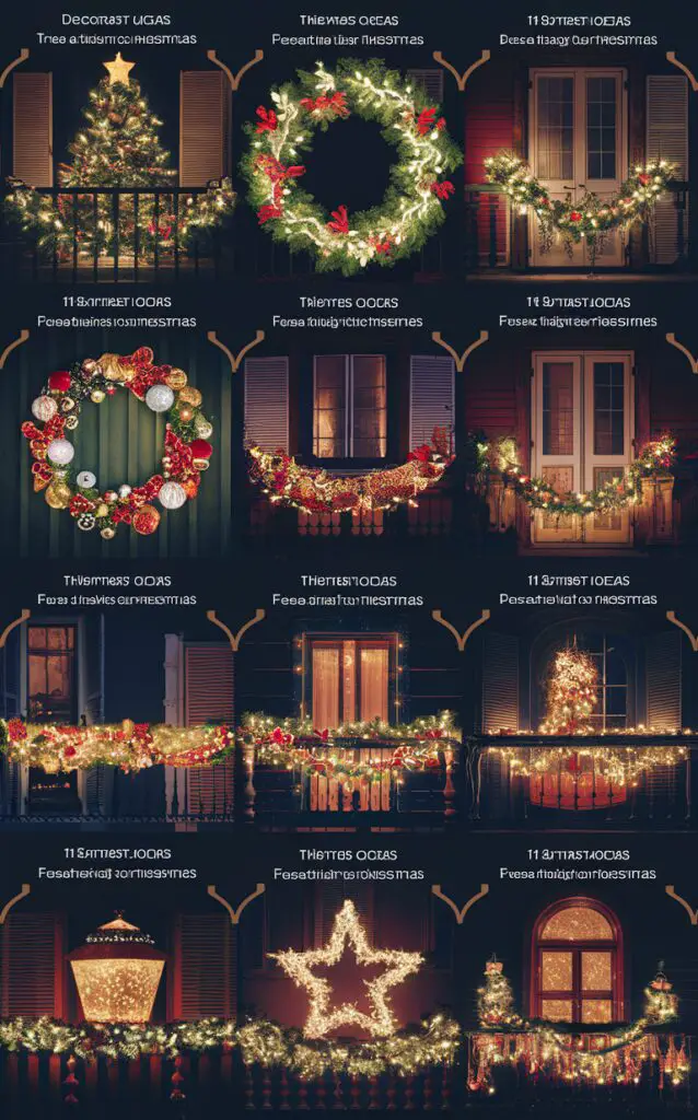 Christmas light decorations, Outdoor Christmas lights, Holiday balcony decor, Festive balcony lighting, Christmas balcony ideas