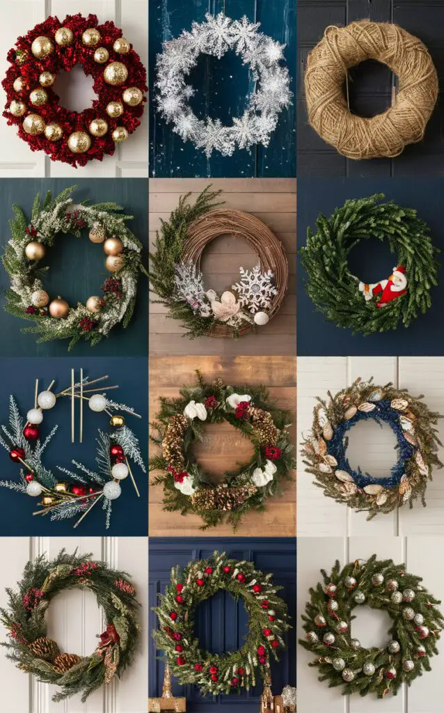 Stunning Christmas wreaths, beautiful holiday decor, festive front door decorations, elegant seasonal wreaths, chic door ornaments