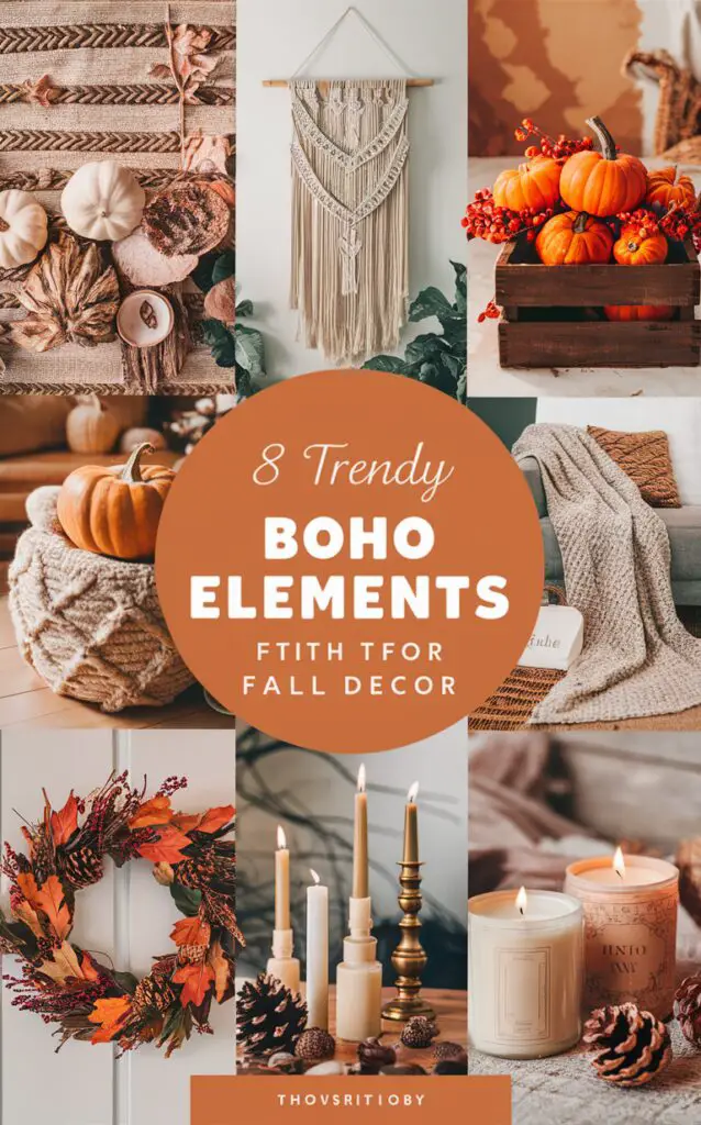 Fall Boho Decor, Bohemian Home Accents, Autumn Bohemian Style, Cozy Decor Trends, Boho Chic Interior