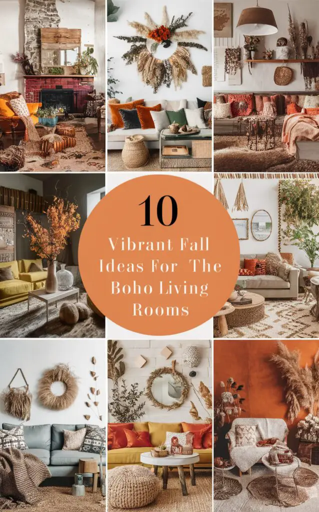 Fall decor, Bohemian style, Living room design, Cozy interiors, Home decoration