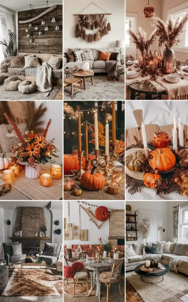 fall decor ideas, boho home decor, cozy home decor, boho interior design, fall home accents