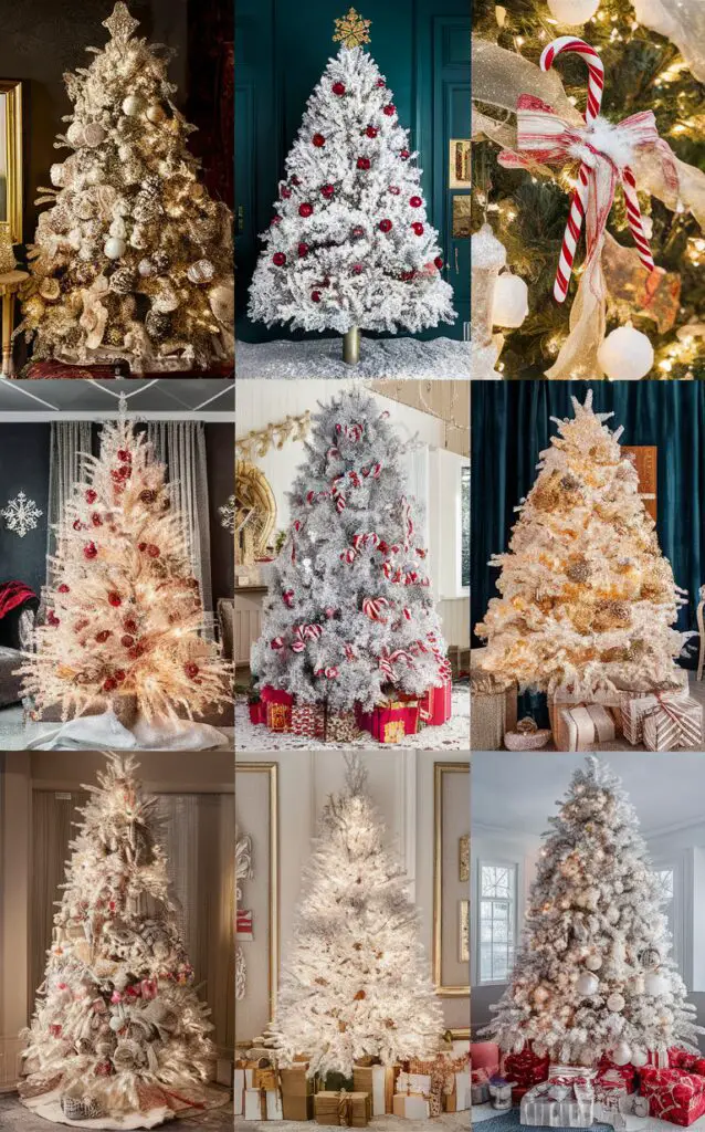 White Christmas tree decor, Christmas tree decorations, Christmas tree ideas, Christmas tree ornaments, Christmas tree themes