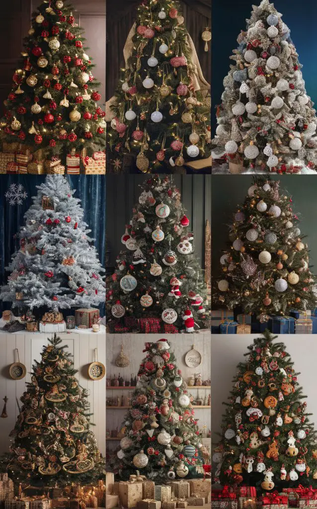 Christmas tree decorating ideas, Christmas tree inspiration, Holiday home decor, Festive tree decorations, Modern Christmas tree ideas