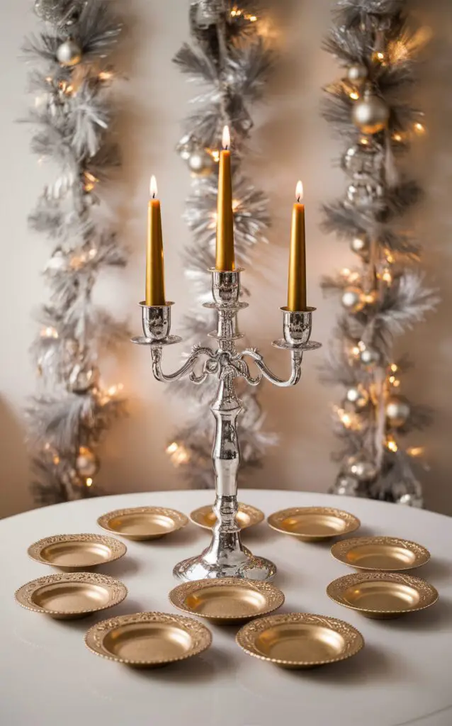 silver home decor, gold holiday decorations, trendy home accents, modern Christmas ornaments, luxury holiday decor