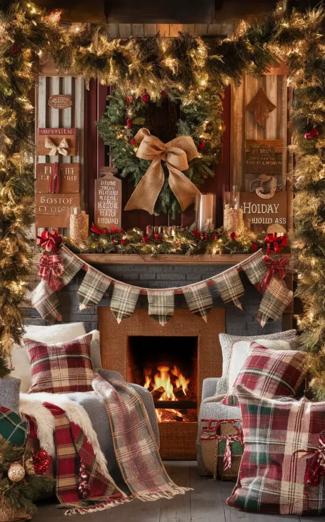 Holiday decor, Cozy home, Tartan pattern, Seasonal accents, Festive touch