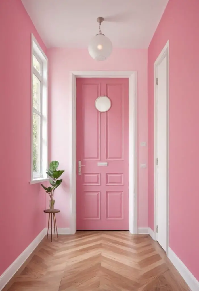 Elevate Your Curb Appeal: The Modern Entrance in Pink Paint for 2024