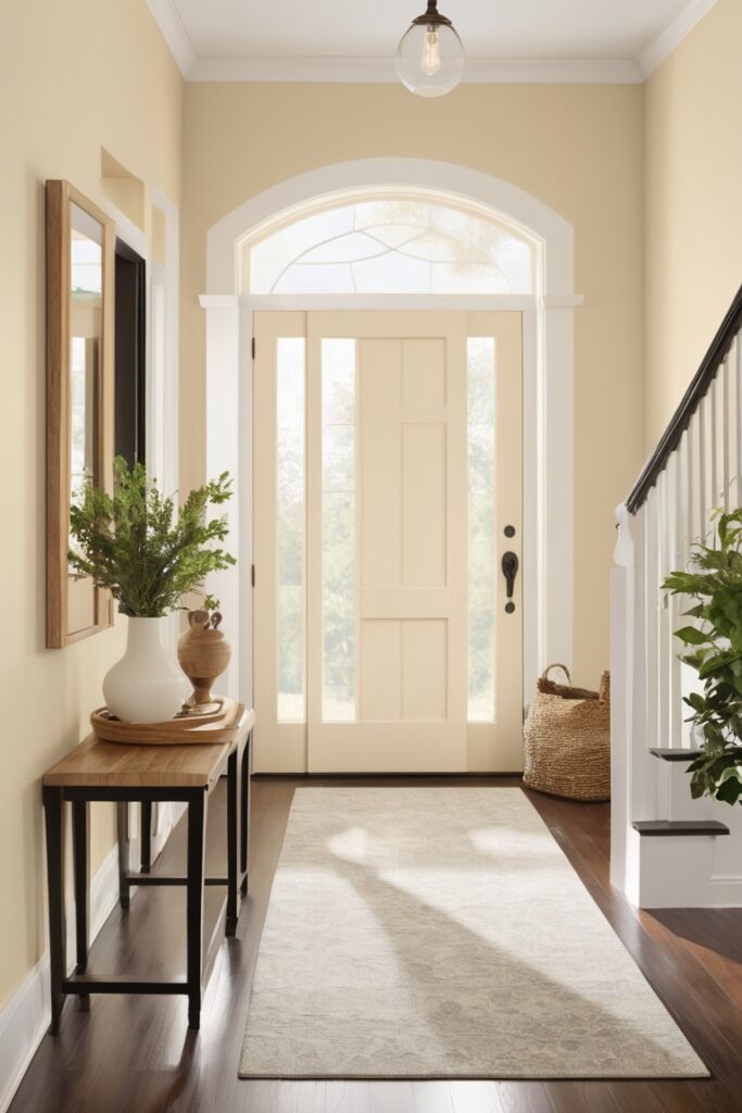 entryway ,benjamin moore creme caramel,
entryway benches with storage,
shoe benches with storage,
entryway tables,
console tables,