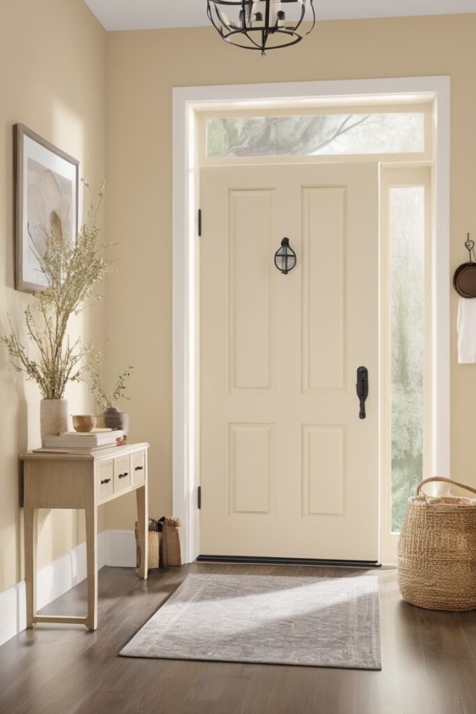 entryway ,benjamin moore creme caramel,
entryway benches with storage,
shoe benches with storage,
entryway tables,
console tables,