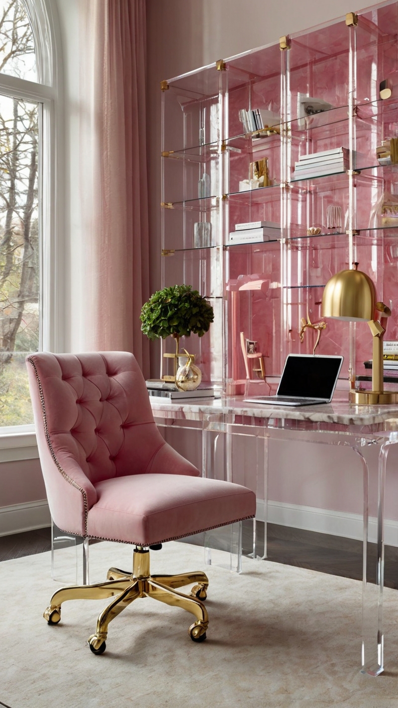 15 Modern Pink Girly Home Office Remodel Ideas to Try in 2025 - West ...