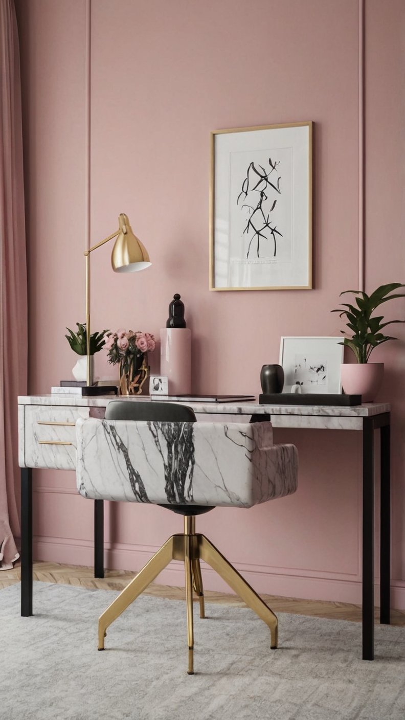 15 Modern Pink Girly Home Office Remodel Ideas to Try in 2025 - West ...