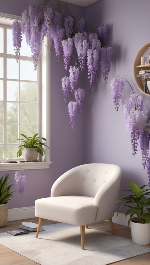 office decor 2024, Wisteria color, modern workspace, paint trends, creative office designs

