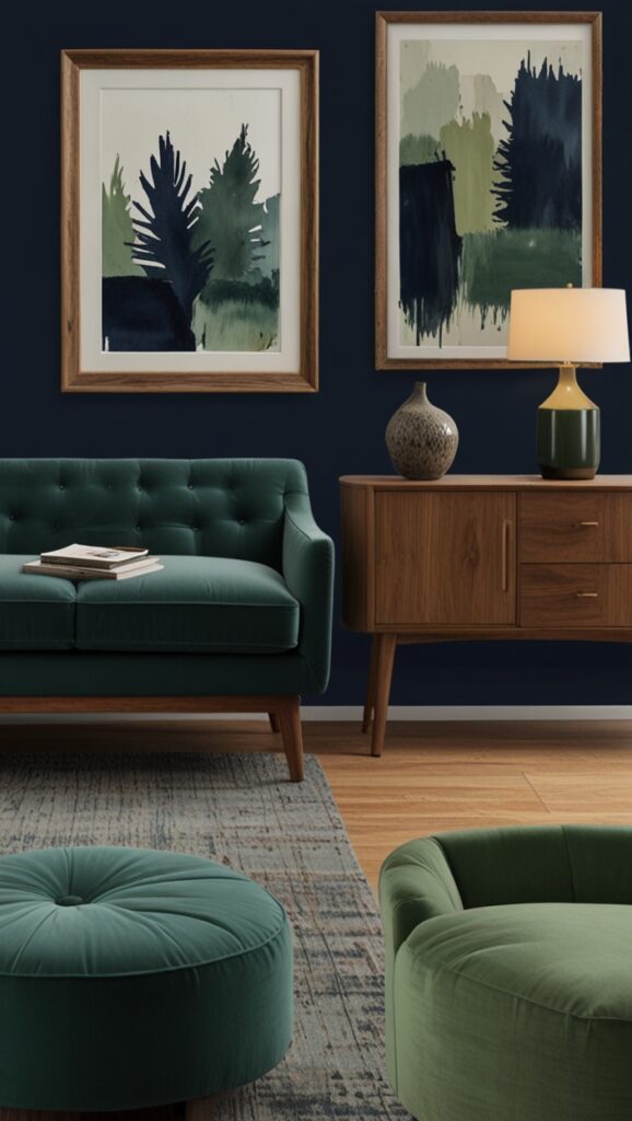 Navy Blue, Sage Green, Home Makeover, Paint Trends,Interior Refresh, Paint Palette, Color Trends, Elegant Spaces