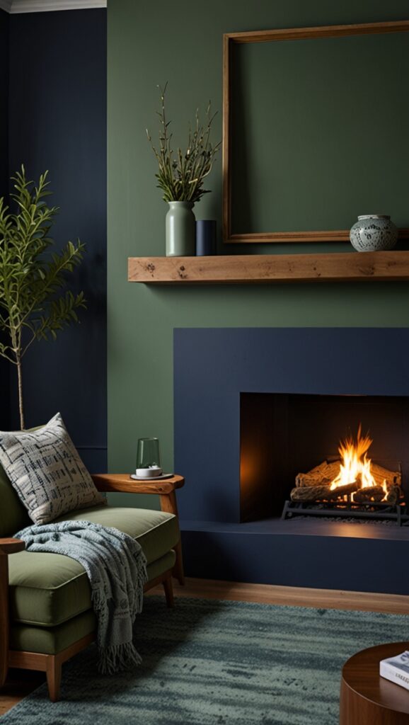 Navy Blue, Sage Green, Home Makeover, Paint Trends,Interior Refresh, Paint Palette, Color Trends, Elegant Spaces