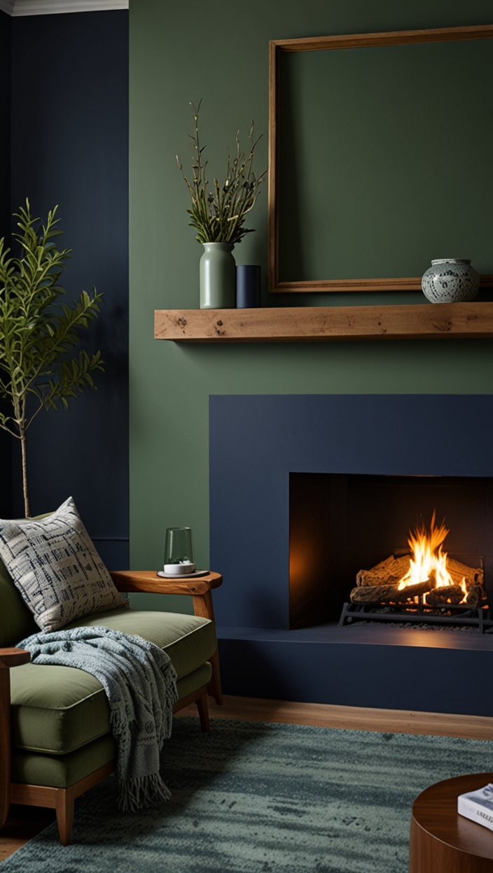 Stunning Navy Blue and Sage Green Paint Modern Home | 2025 Refresh ...