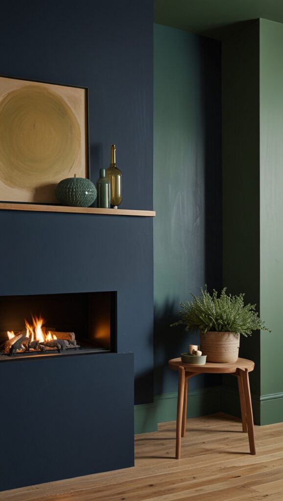 Navy Blue, Sage Green, Home Makeover, Paint Trends,Interior Refresh, Paint Palette, Color Trends, Elegant Spaces