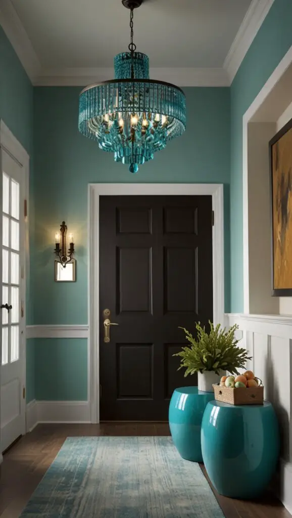 Entryway ,Turquoise ,Makeover Your Entryway,Cozy Interiors 