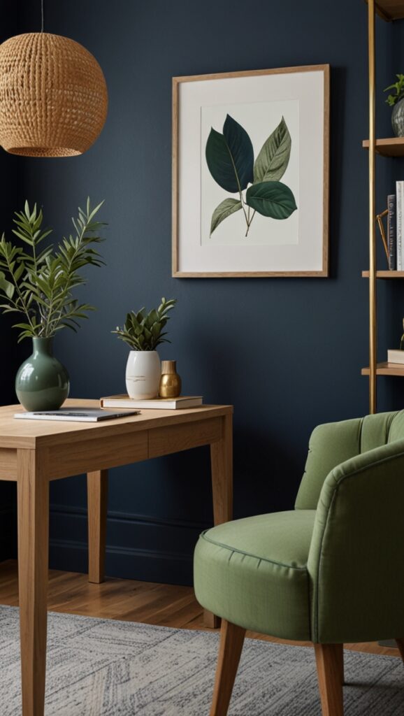 Navy Blue, Sage Green, Home Makeover, Paint Trends,Interior Refresh, Paint Palette, Color Trends, Elegant Spaces