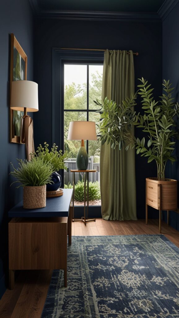 Navy Blue, Sage Green, Home Makeover, Paint Trends,Interior Refresh, Paint Palette, Color Trends, Elegant Spaces