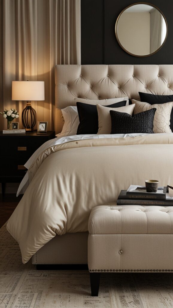 ,black & beige bedroomnew bed design, modern bed design, modern bedroom designs, 