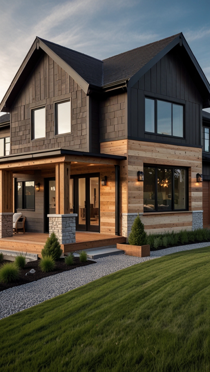 Modern Suburban House Exterior & Farmhouse Outdoor Ideas for 2025 ...