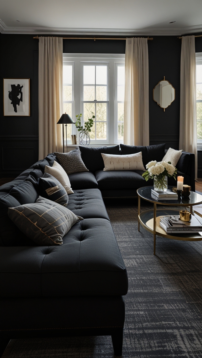 BEST Black Couch Living Room Interiors for a 2025 Remodel Ideas - West ...