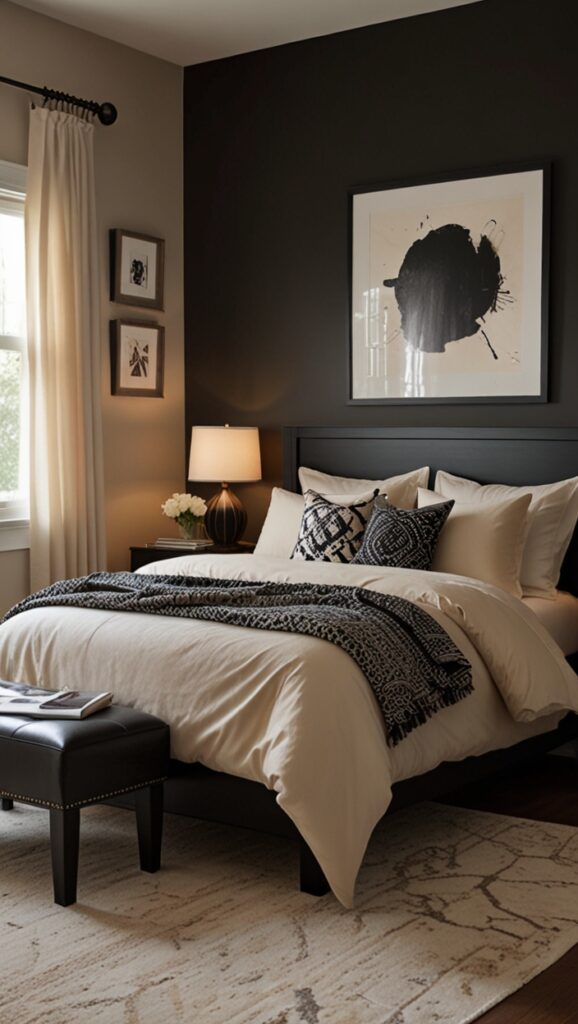 ,black & beige bedroomnew bed design, modern bed design, modern bedroom designs, 