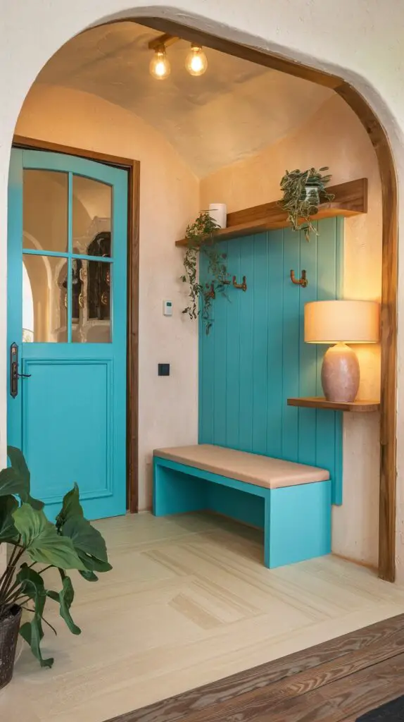 Entryway ,Turquoise ,Makeover Your Entryway,Cozy Interiors 