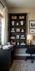 black iron desk, home office decor, stylish office furniture, home workspace design, productivity tips