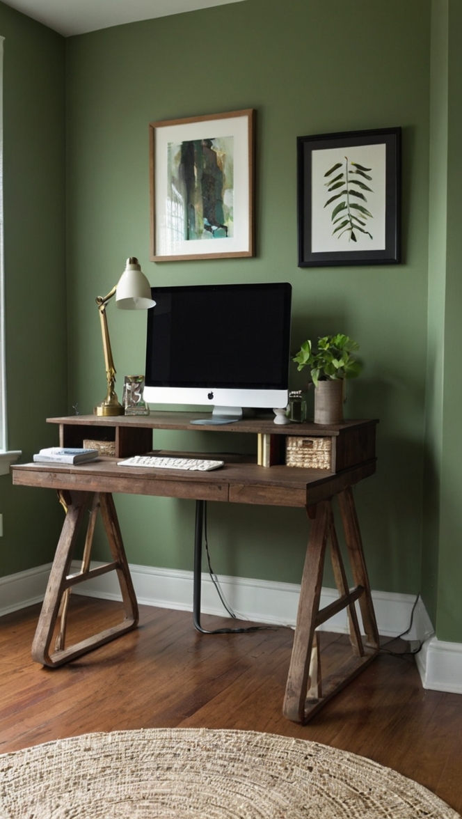 Courtyard Green, Workspace Makeover, Interior Design Inspiration, Office Decor Ideas, Home Office Styling