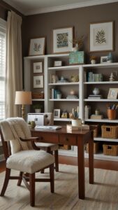 Cozy home office decor, Winter home office ideas, Hygge workspace design, Warm and inviting office setup, Comfortable home office ambiance