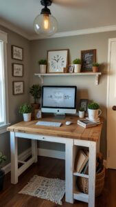 Farmhouse home office decor, Rustic farmhouse furniture, Farmhouse office renovation, Rustic office design, Vintage farmhouse office