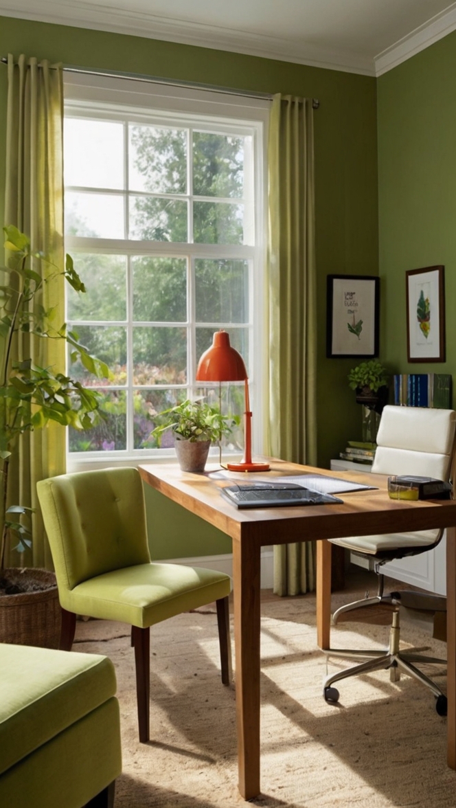 Garden-inspired office design, Greenfield paint, Interior design inspiration, Workspace transformation, Office renovation