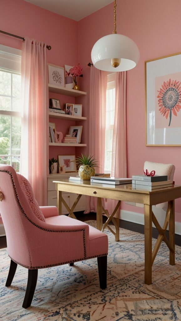 Home office decor, Interior design, Office organization, Home workspace, Feminine office