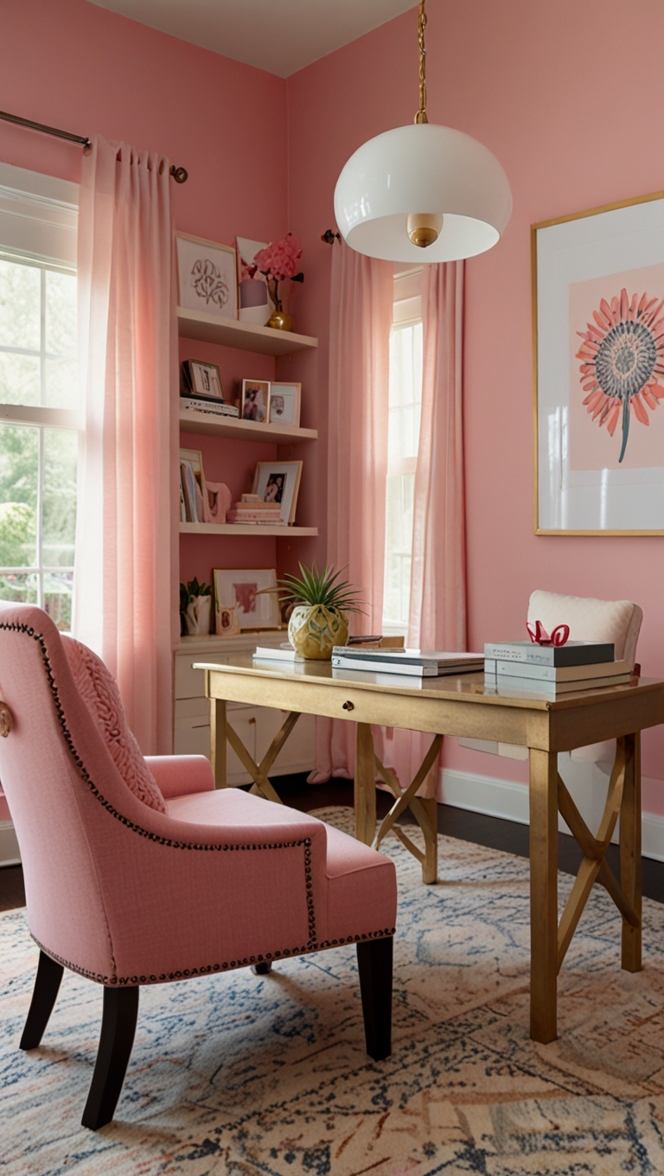 Home office decor, Interior design, Office organization, Home workspace, Feminine office