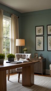 Peaceful Home Office, Slumber Sanctuary, Home Office Decor, Interior Design, Work from Home