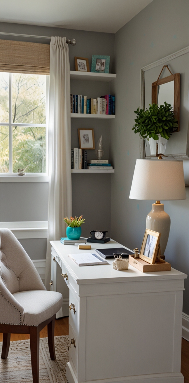 Repose Gray Paint, Home Office Makeover, Interior Design, Neutral Paint Color, Office Renovation