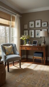 Natural Light Home Office, Window Lighting, Home Office Design, Natural Light Workspace, Window-Filled Office